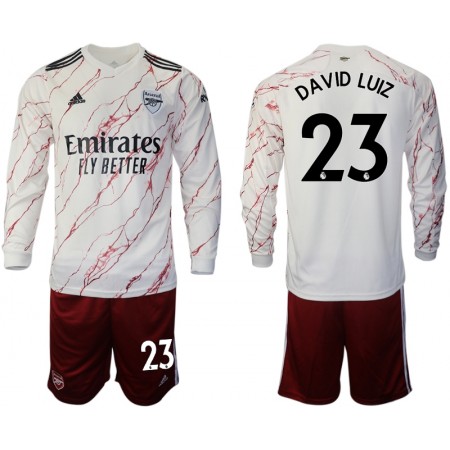 Billiga Fotbollströjor Arsenal David Luiz 23 Barn Borta tröja 2020/21 Långärmad